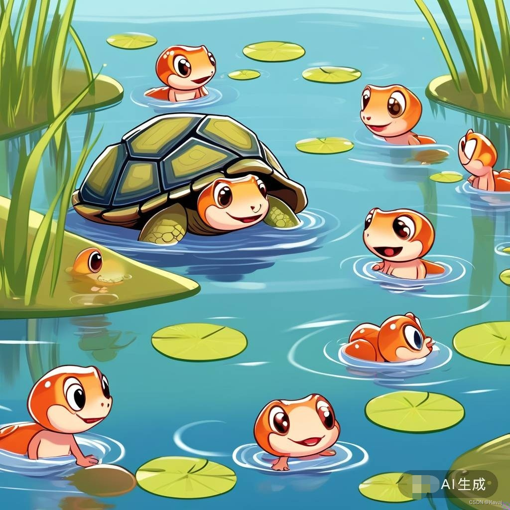 池塘小蝌蚪卡通图片