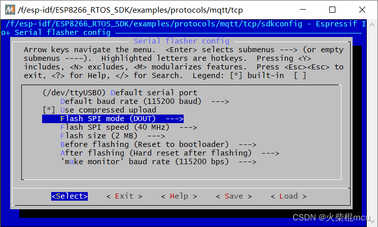 ESP8285 sdkconfig