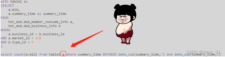 SemanticException [Error 10004]: line 14:13 Invalid table alias or column reference ‘a‘: .....