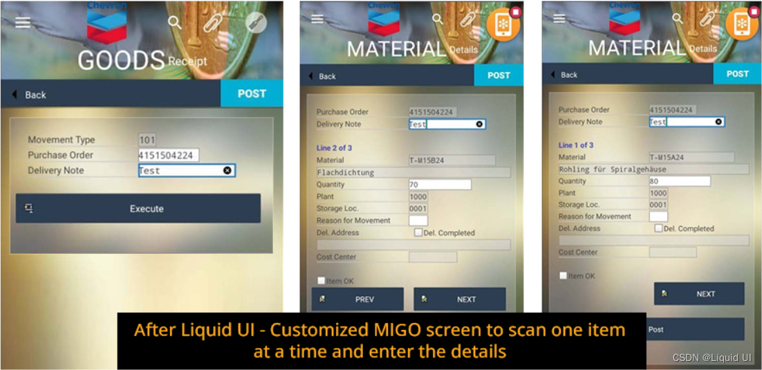 雪佛龙公司通过使用Liquid UI调动SAP EWM流程，在短短26天内将生产力提高了90%!