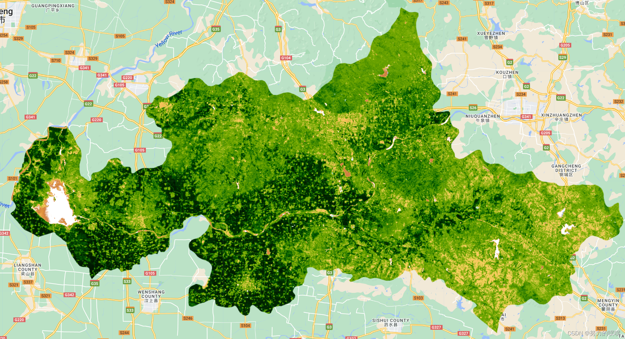 Landsat8获取的NDVI