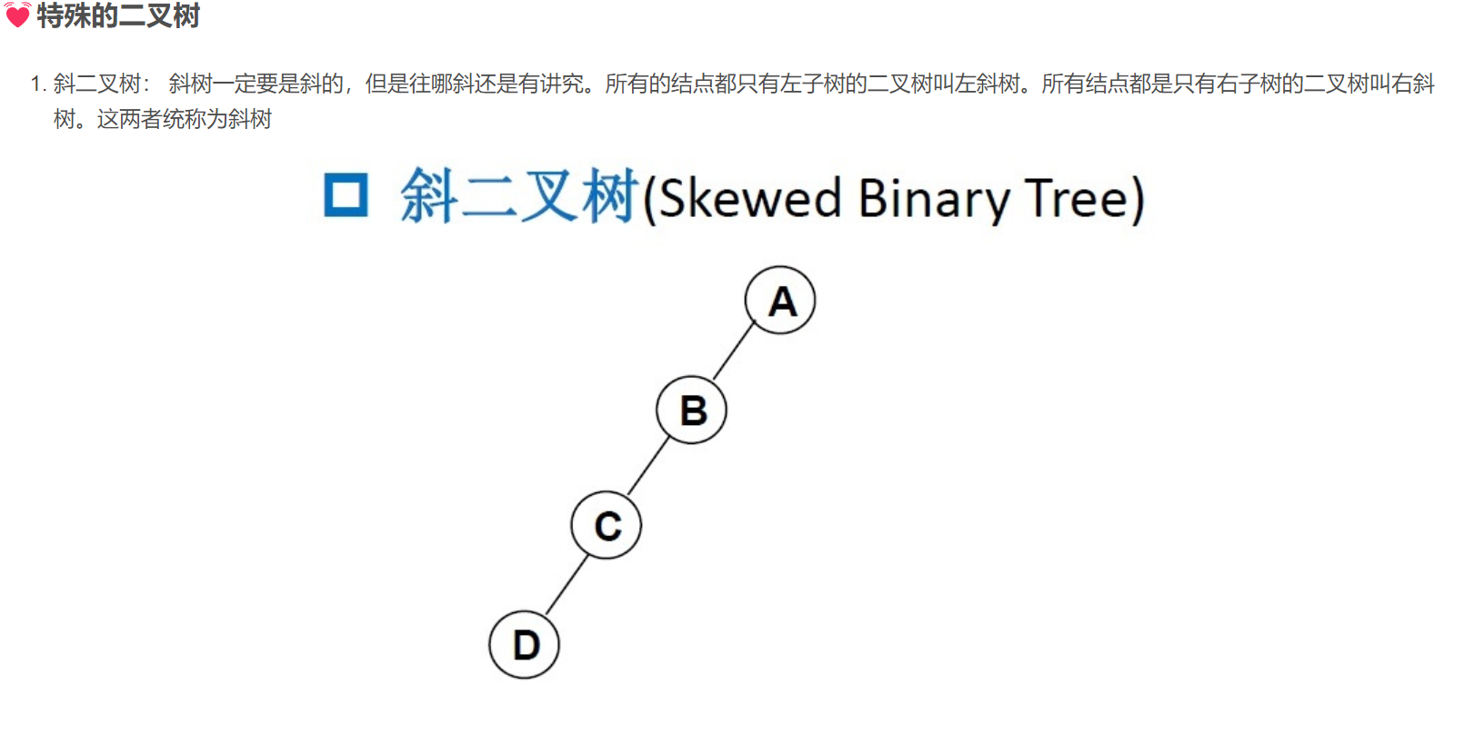 斜二叉树
