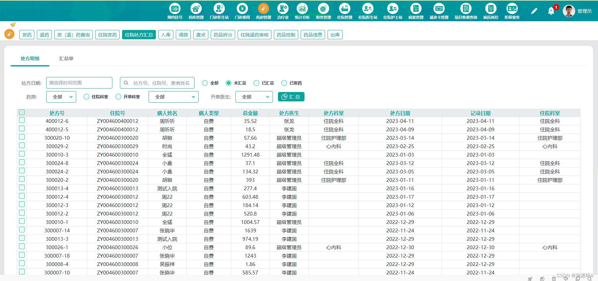 【二甲医院his系统源码】医疗卫生信息化大数据平台源码