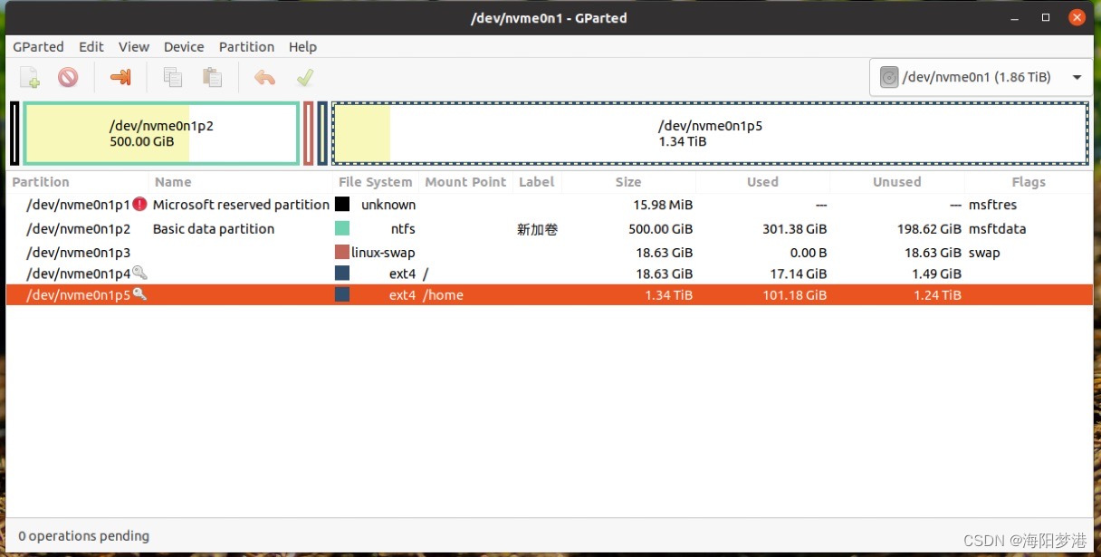 ubuntu用GParted给/增加磁盘空间出现resize无法使用，could not unmout 