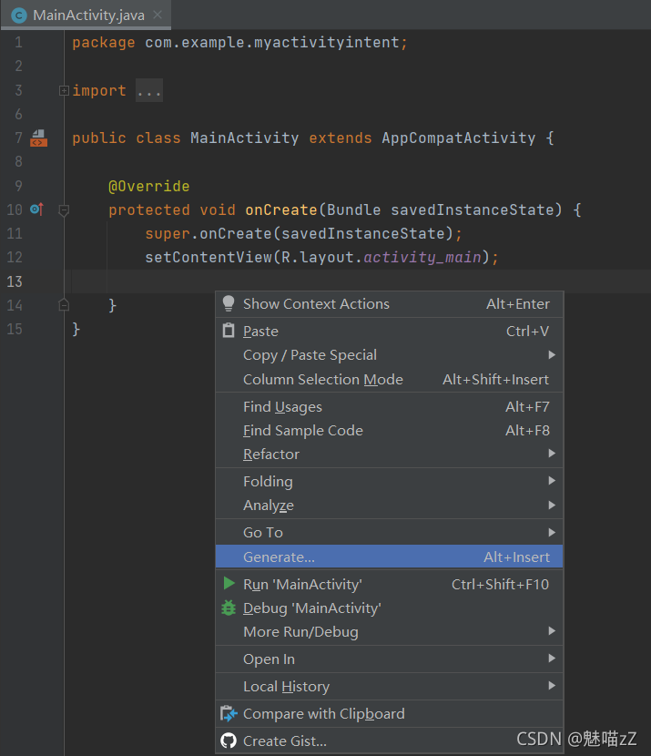 Android Studio] 添加Override/Implement methods_android studio 只查看字类某一个override 方法调用地方_魅喵zZ的博客-CSDN博客