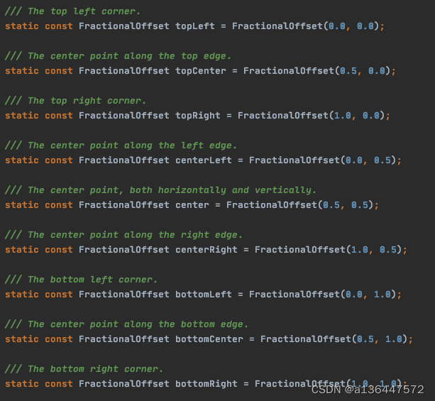 Flutter - AlignmentGeometry ：Alignment 和 FractionalOffset