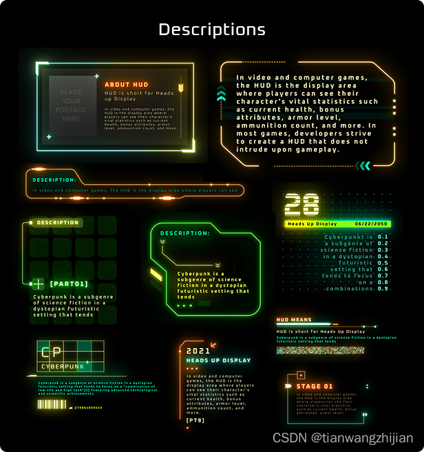 AE赛博朋克 超炫酷赛博朋克HUD元素动画AE特效模板素材_cyberpunk hud element-CSDN博客