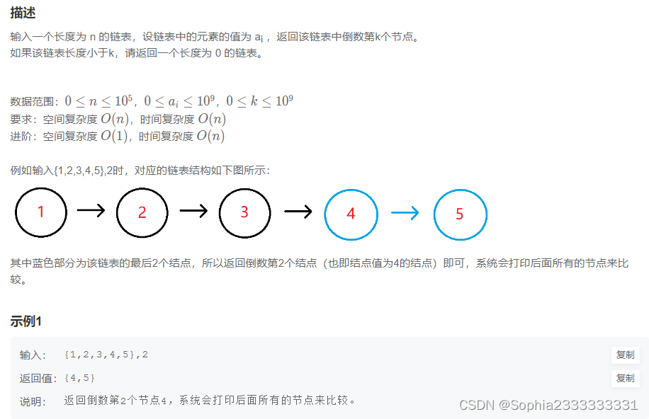 7判断环的入口结点8输出倒数第k个