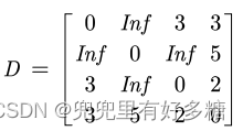 无向图对应的权重邻接矩阵