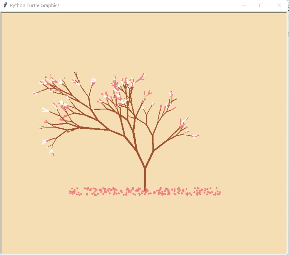 pythonturtle画樱花树