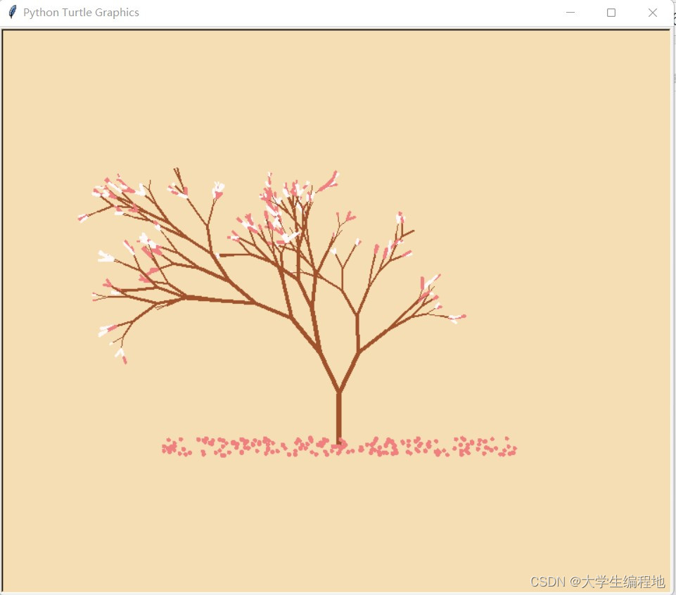 pythonturtle画樱花树