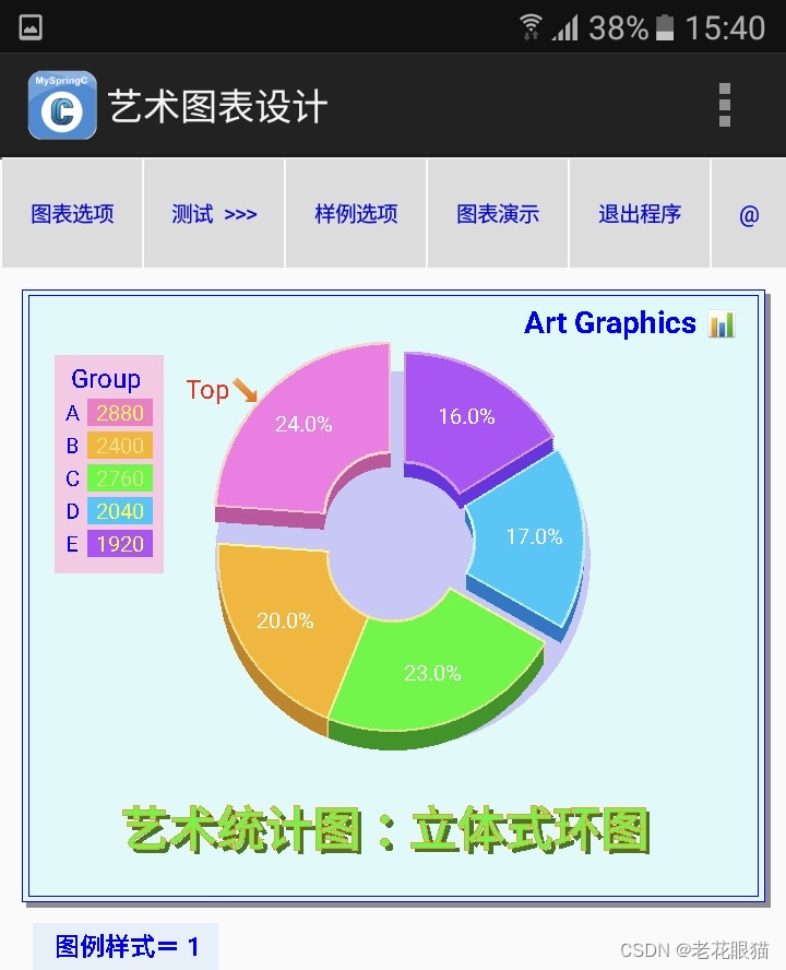 立体统计图表绘制方法（分离式环图）