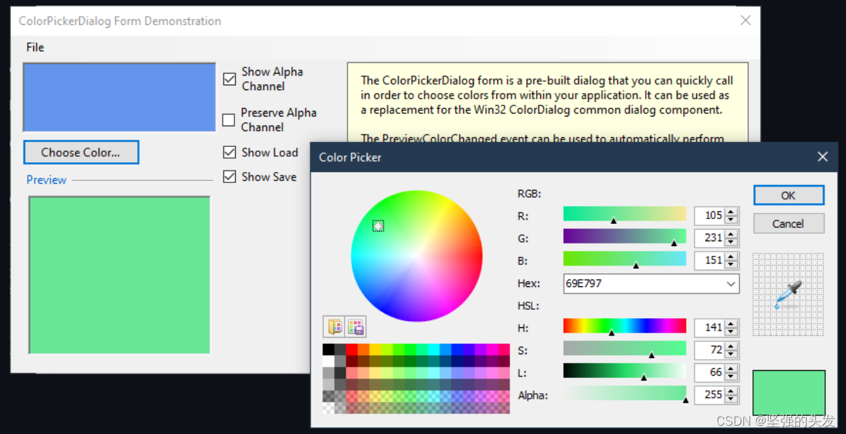 ColorPickerDialog 表单演示