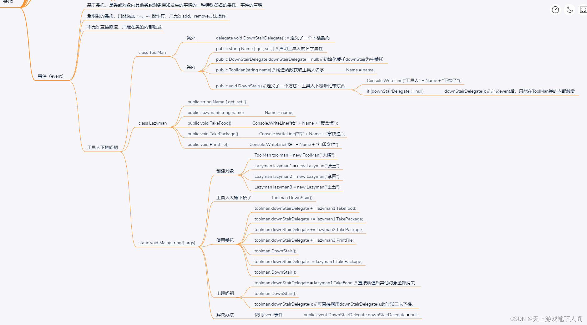 C#__事件event的简单使用：工具人下楼问题