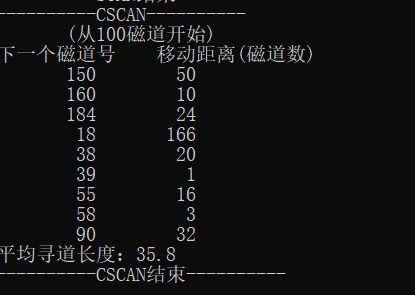 【操作系统磁盘调度算法】OS实验C语言代码实现FCFS/SSTF/SCAN/CSCAN