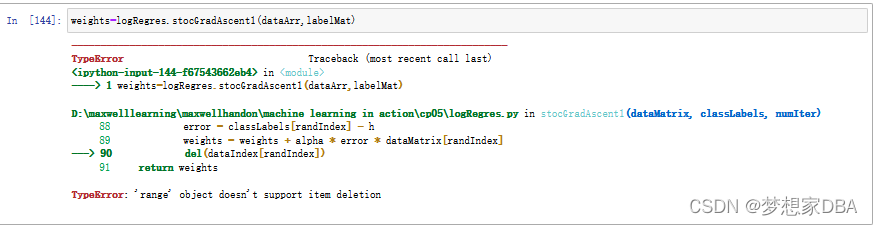 typeerror column assignment doesn't support type range