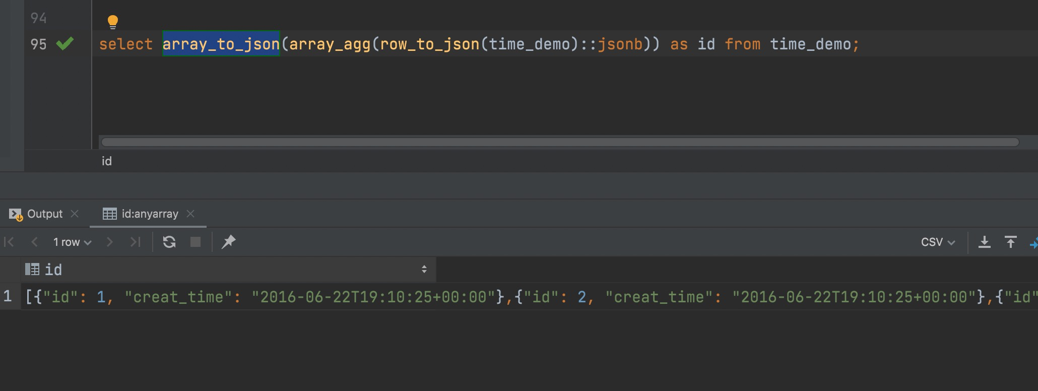 row_to_json/array_agg/array_to_json的使用CSDN博客