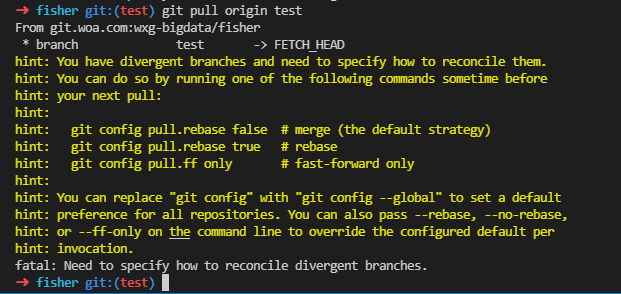 【Git】pull 分支报错 Fatal: Need To Specify How To Reconcile Divergent ...