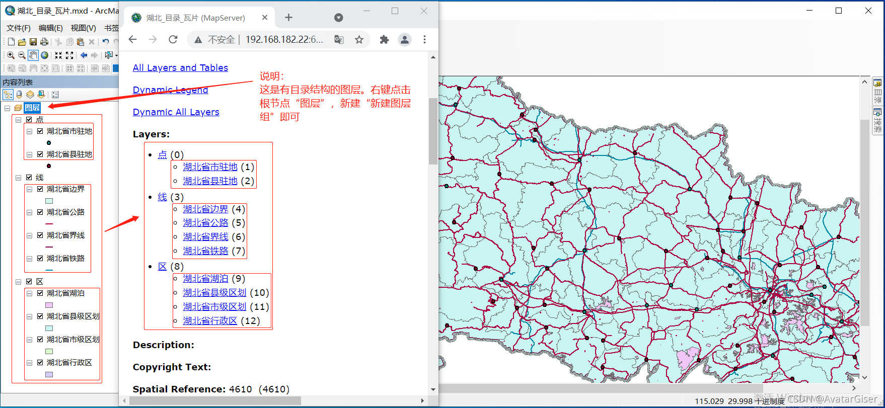 ArcGIS MapServer 发布时的图层顺序和分组说明