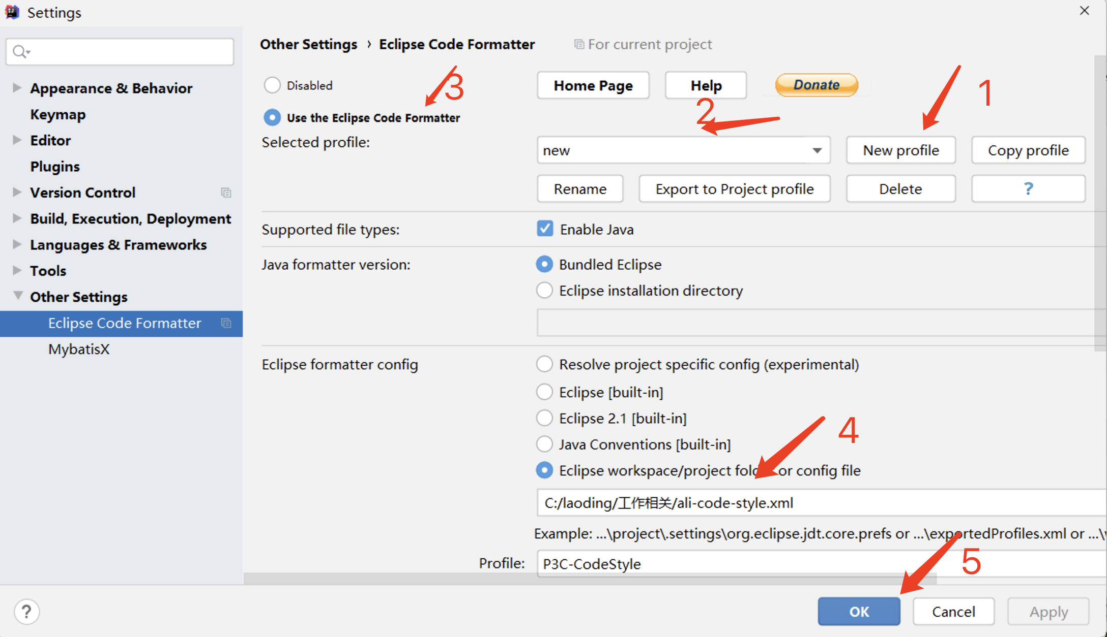 eclipse code formatter settings cdt