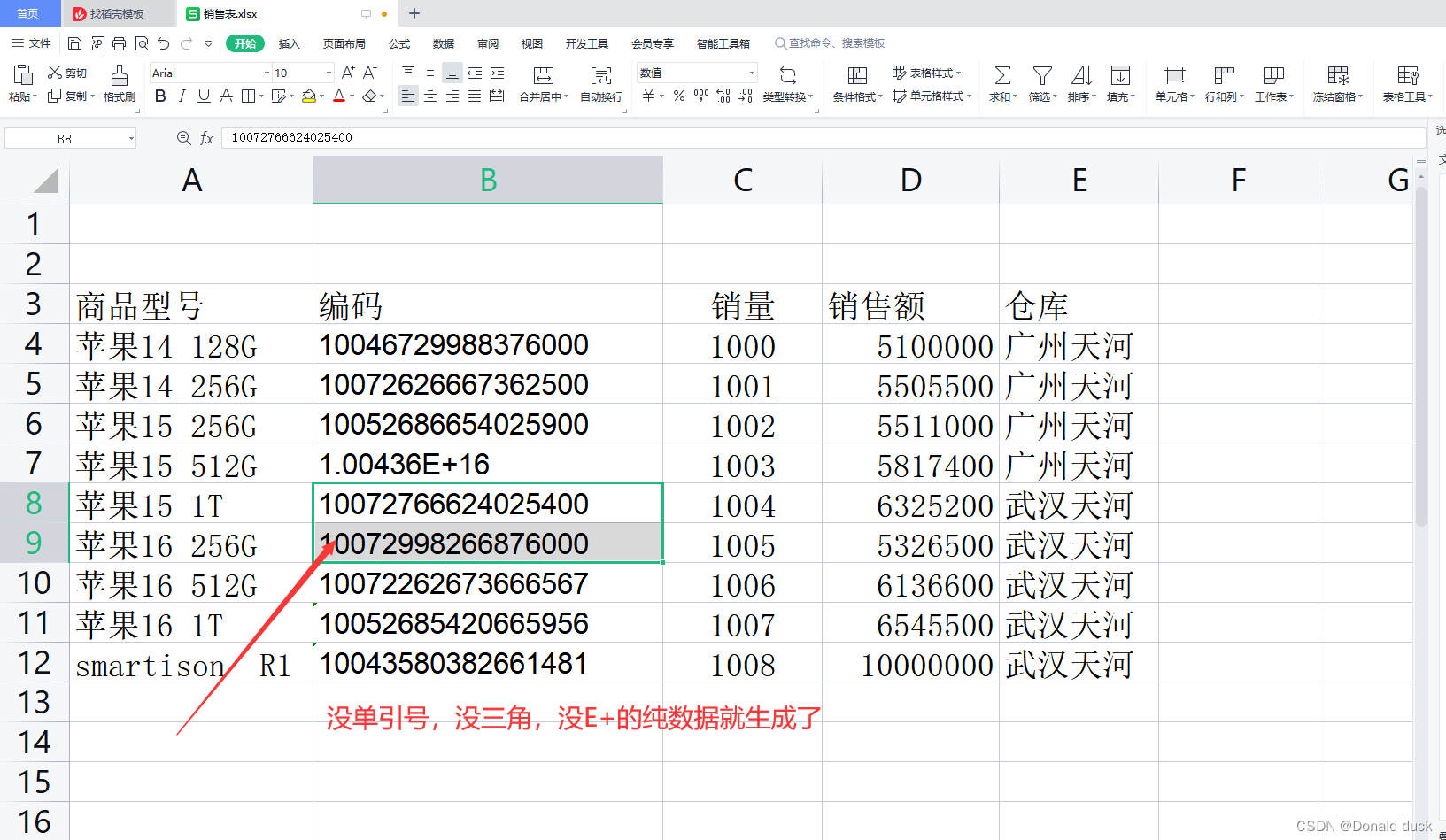 WPS表格数据出现绿色小三角，单引号，E+的原因说明和完美解决方案，终结版。