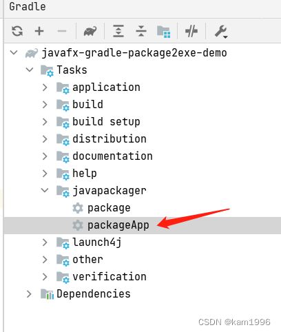 packageApp task