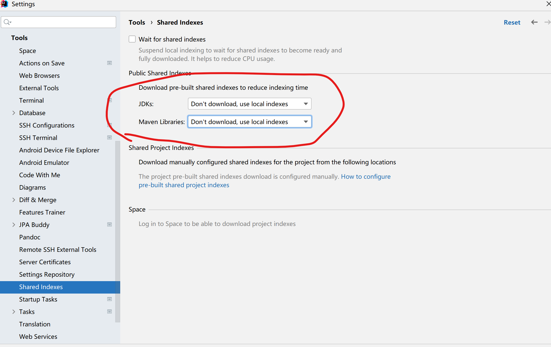 取消Download prebuilt shared indexes Prebuilt maven...自动下载CSDN博客