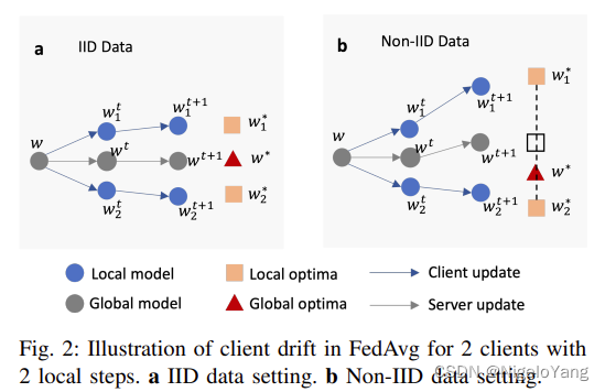 FedAvg in iid and non-iid