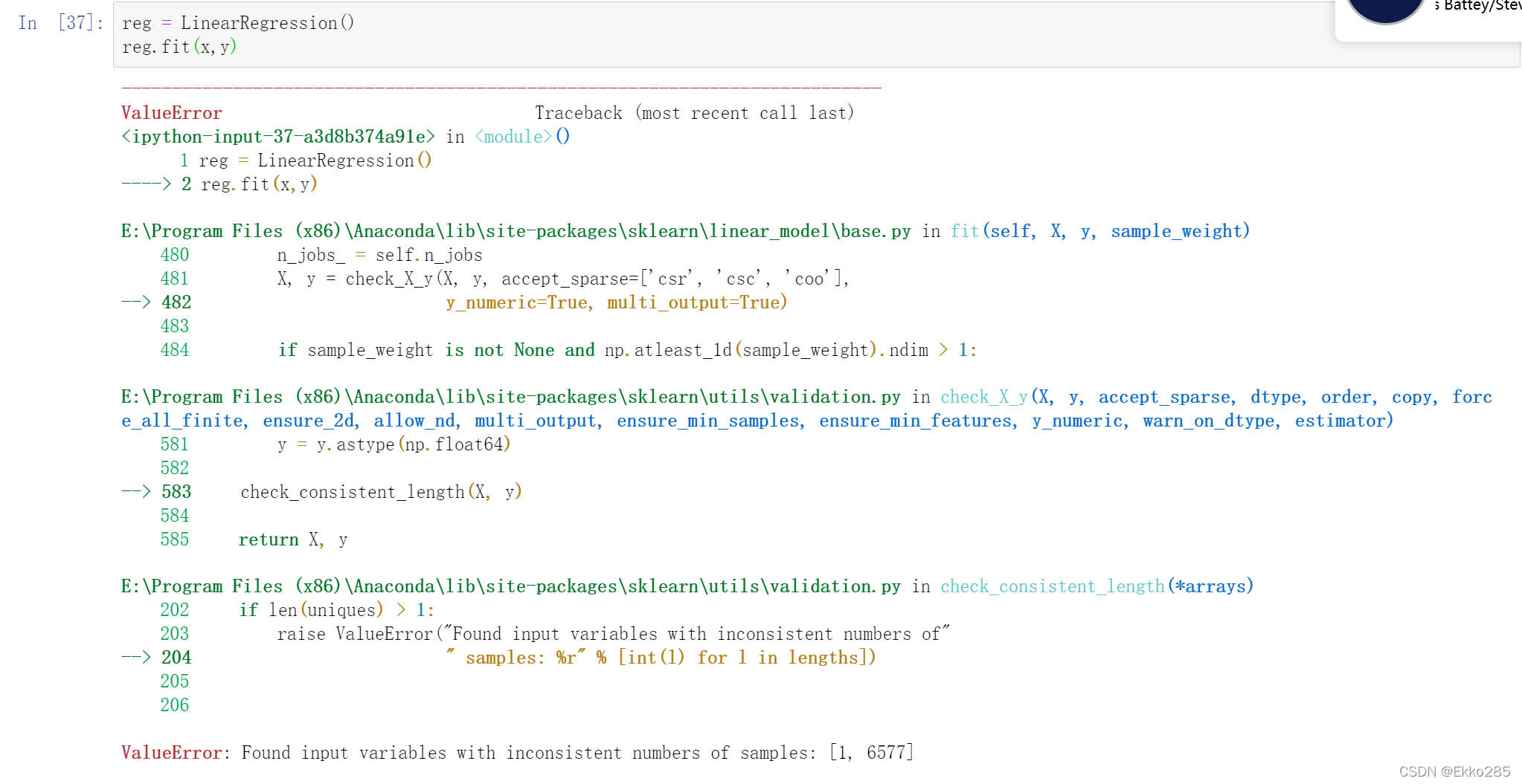 Found Input Variables With Inconsistent Numbers Of Samples: [1,  6577]_Ekko285的博客-Csdn博客