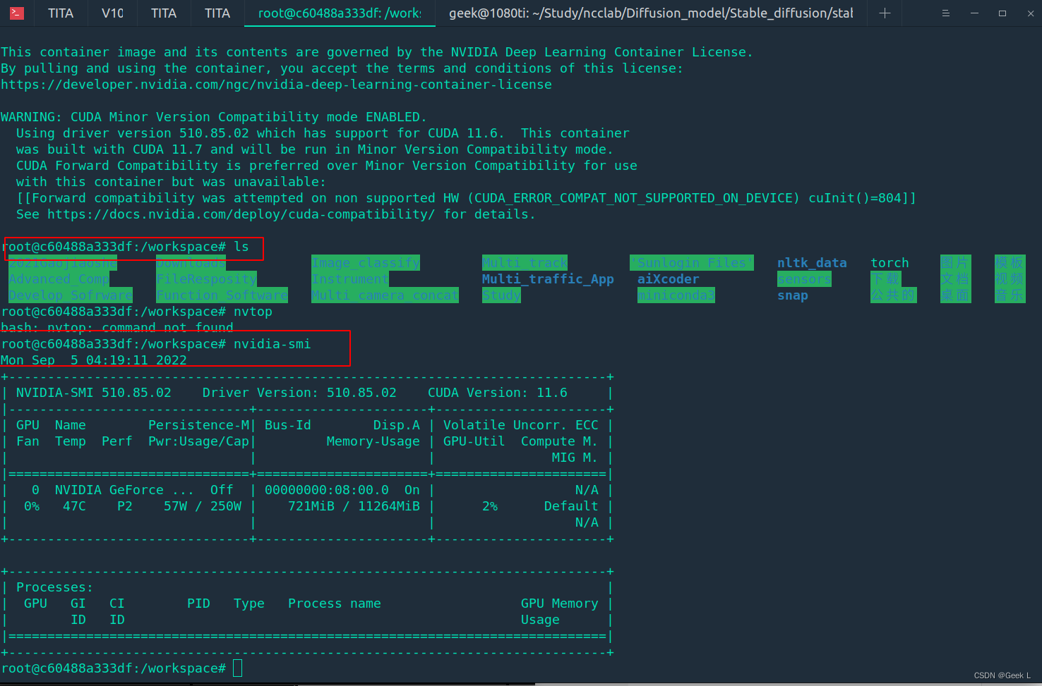 Ubuntu20.04+1080Ti通过docker进行NVIDIA GPU环境搭建