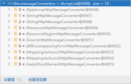 系统中的messageConverters