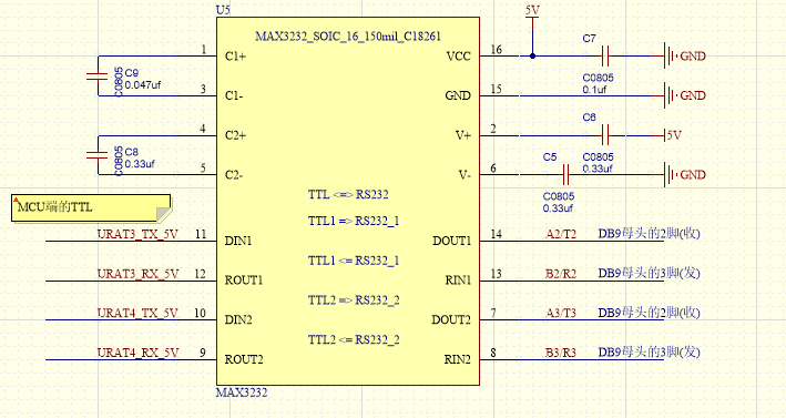 max3232使用全部2路串口互相干扰的问题