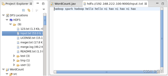 WordCount 在 MapReduce上运行详细步骤