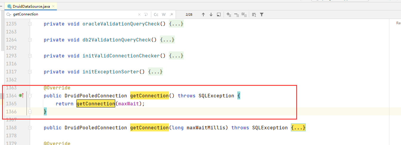 DruidDataSource获取DruidPooledConnection