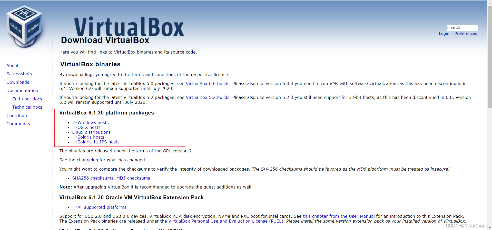 VirtualBox下载