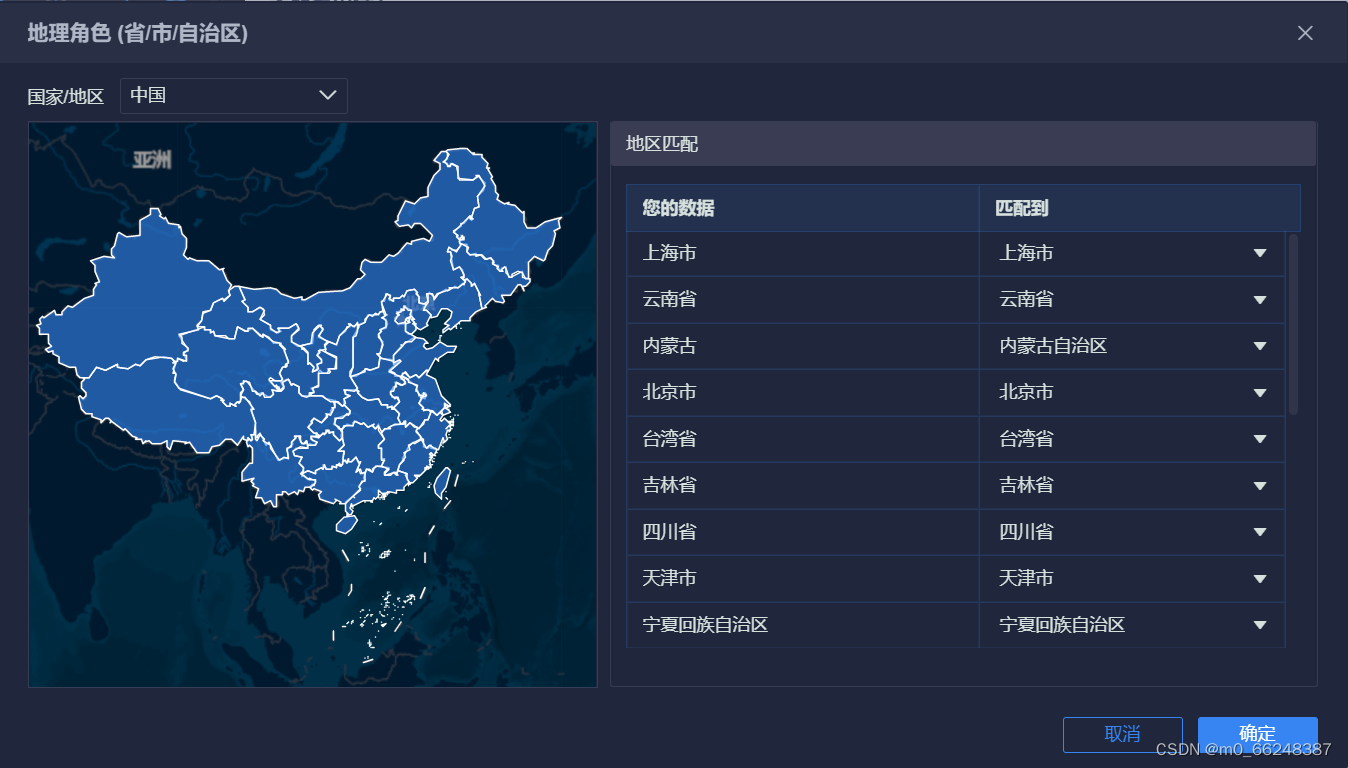 帆软FineBI数据可视化分析区域地图