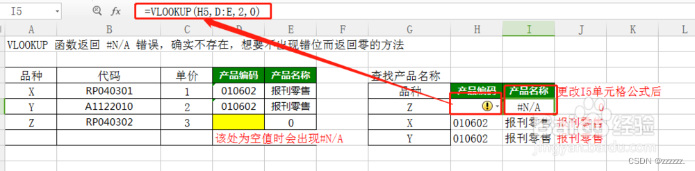 今日问题：如何将vlookup 中#N/A全部替换为0