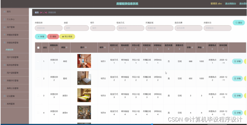 [附源码]计算机毕业设计springboot房屋租赁信息系统