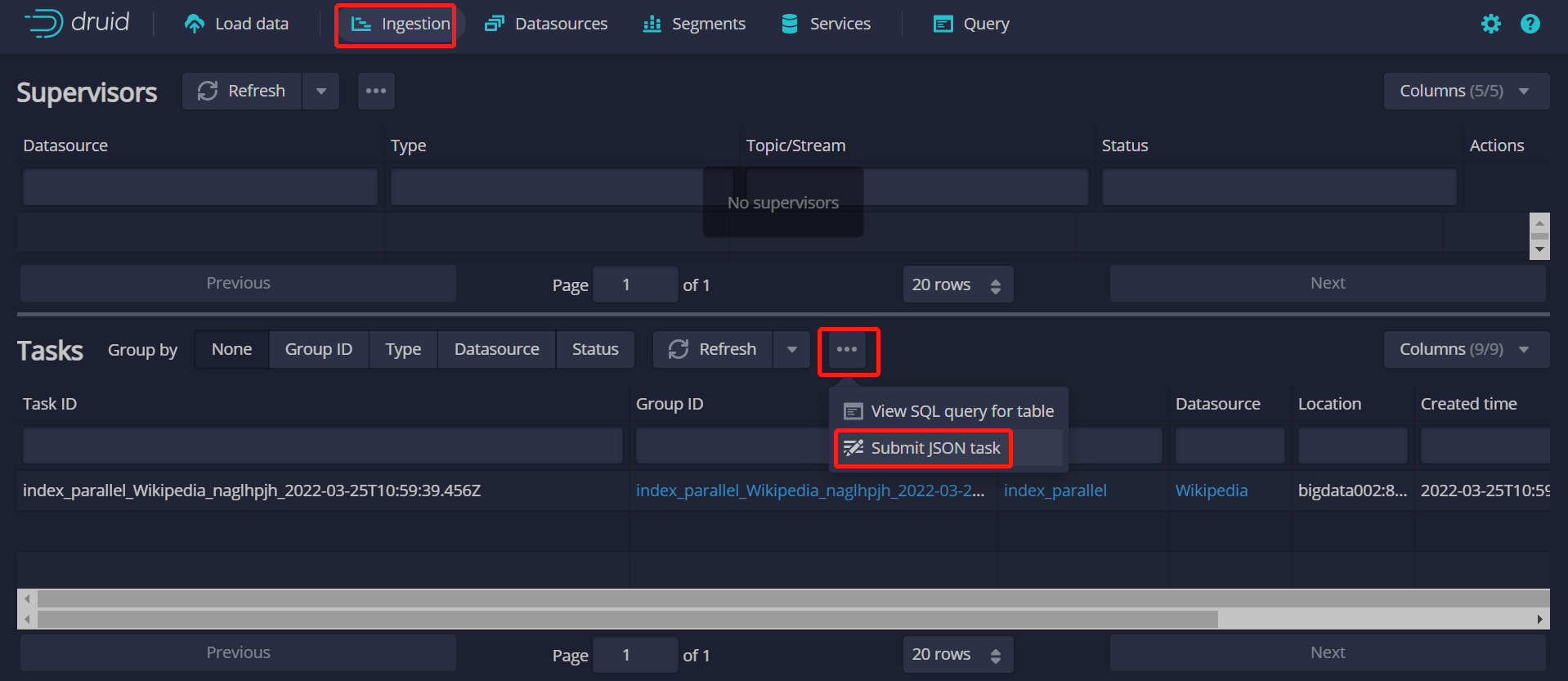 提交Json task