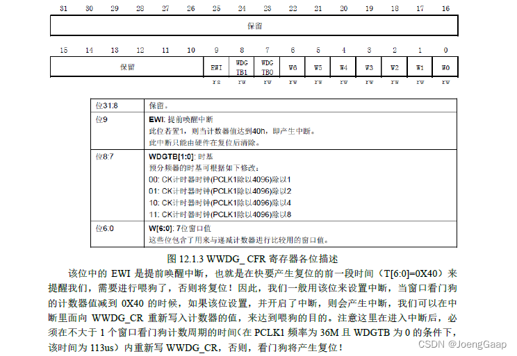 窗口看门狗（WWDG）实验