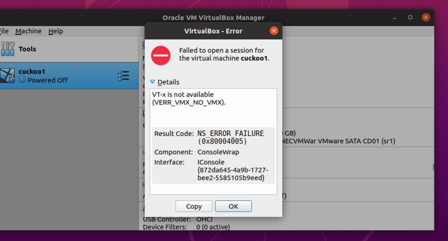 Virtual Box报错VTx is not available (VERR_VMX_NO_VMX)大踩坑（二）_ubuntu