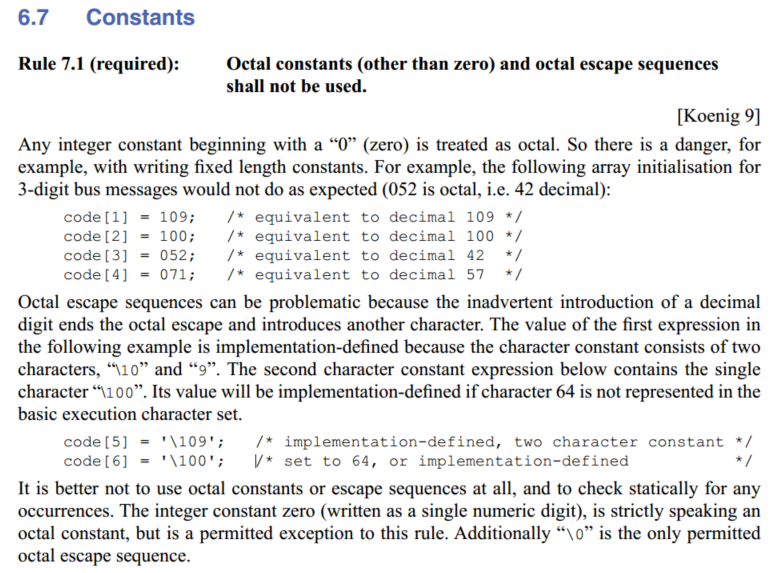1122_MISRA_C规范学习笔记_2004_Rule_7.1_misra rule 7.4-CSDN博客