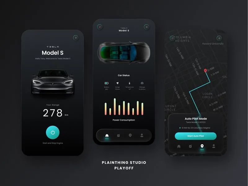 Electric Car App Design - Plainthing Playoff by Permadi Satria Dewanto