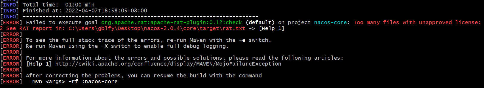 Too many files with unapproved license: 2 See RAT report