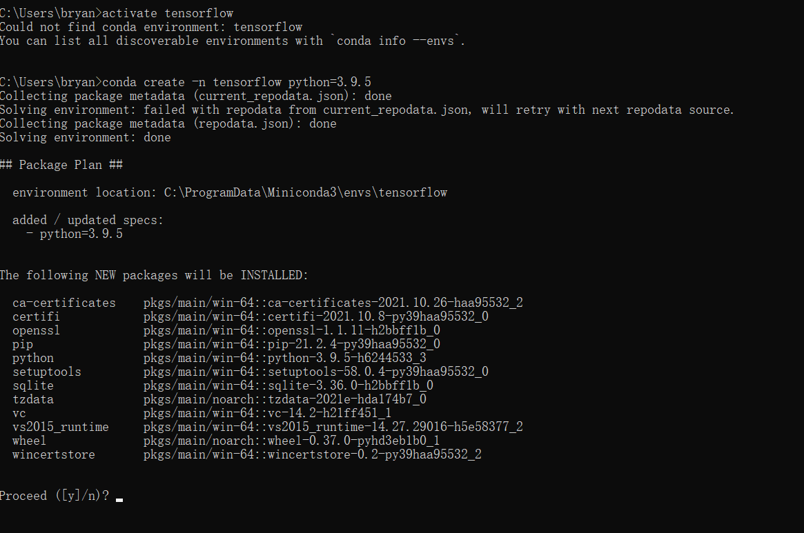 Win10安装miniconda3后，提示Could not find conda environment: tensorflow_这个兔子不