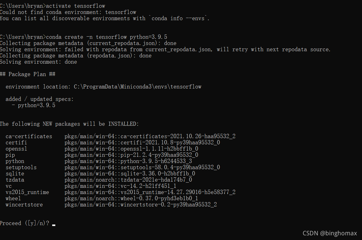 Win10安装miniconda3后，提示Could not find conda environment: tensorflow_这个兔子不