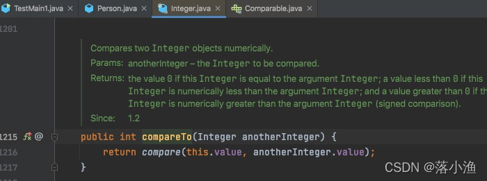 java Comparable整理