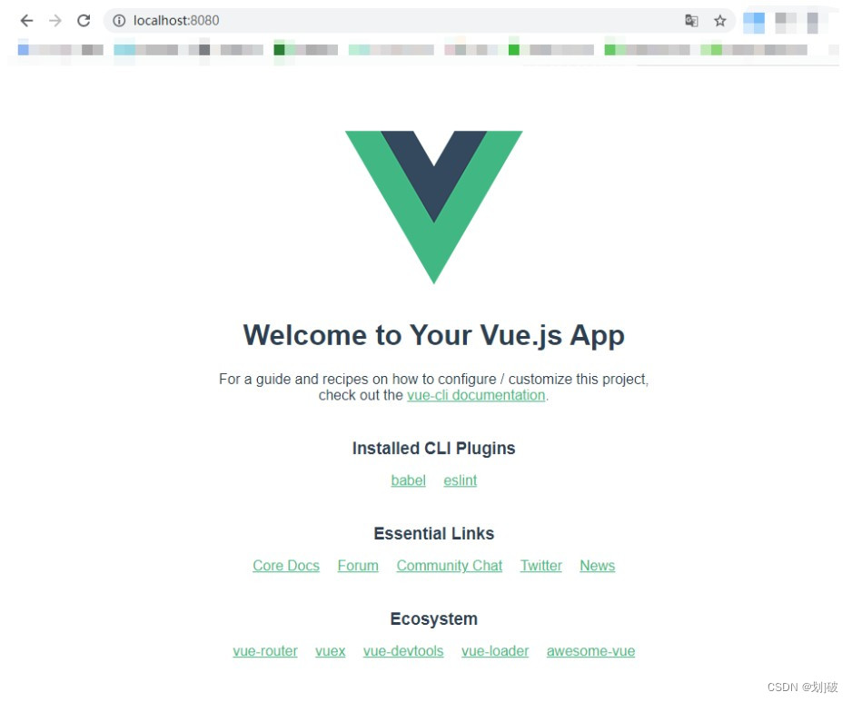 Browser access projects created by Vue scaffolding
