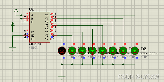 数字电路的74HC138的PROTUES的仿真