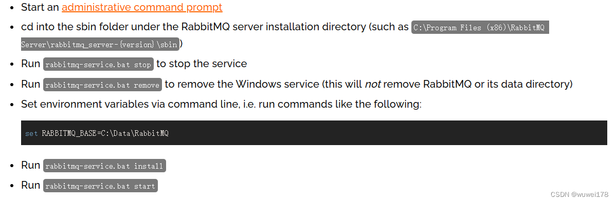 Windows10下启动RabbitMQ报错：Error: unable to perform an operation on node-